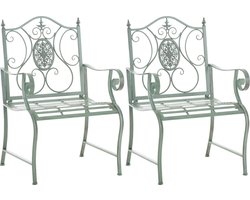 CLP Punjab Set van 2 Tuinstoel - met armleuningen antiek/groen