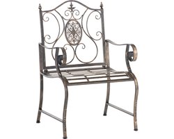 CLP Punjab tuinstoel - met armleuning - weerbestendig - metaal - Extra stevige tuinstoel - bronzen