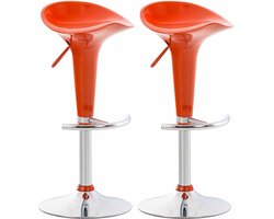 CLP Saddle Set van 2 barkrukken - Verstelbaar - Voetsteun - Kunststof - oranje