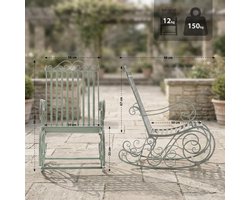 CLP Schommelstoel Relaxstoel Smilla, weerbestendig voor de tuin, metalen frame antiek/groen