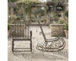 CLP Schommelstoel Relaxstoel Smilla, weerbestendig voor de tuin, metalen frame bronzen