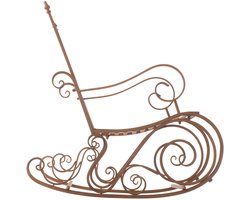 CLP Schommelstoel Relaxstoel Smilla, weerbestendig voor de tuin, metalen frame bruin
