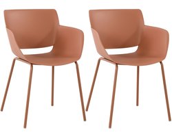 CLP Set van 2 Tuinstoelen Alpena - Met Armleuningen - Weerbestendig - Kunststof/terracotta