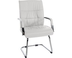 CLP Sievert Bezoekersstoel - Met armleuning - Eetkamerstoel - Kunstleer - wit