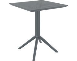 CLP Sky klaptafel - Inklapbare tafel - Rond of vierkant - Tuintafel - Voor binnen en buiten - UV-bestendig - Weerbestendig donkergrijs vierkant