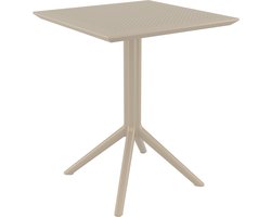 CLP Sky klaptafel - Inklapbare tafel - Rond of vierkant - Tuintafel - Voor binnen en buiten - UV-bestendig - Weerbestendig taupe vierkant