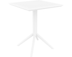 CLP Sky klaptafel - Inklapbare tafel - Rond of vierkant - Tuintafel - Voor binnen en buiten - UV-bestendig - Weerbestendig wit vierkant
