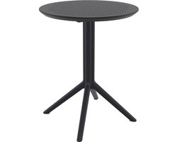 CLP Sky klaptafel - Inklapbare tafel - Rond of vierkant - Tuintafel - Voor binnen en buiten - UV-bestendig - Weerbestendig zwart rond
