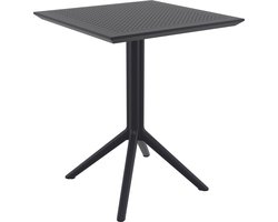 CLP Sky klaptafel - Inklapbare tafel - Rond of vierkant - Tuintafel - Voor binnen en buiten - UV-bestendig - Weerbestendig zwart vierkant