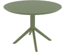 CLP Sky Tuintafel - Rond - Ø 105 cm - Polypropyleen - Weerbestendig & UV-bestendig - Bistrotafel Buiten - olijf
