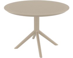 CLP Sky Tuintafel - Rond - Ø 105 cm - Polypropyleen - Weerbestendig & UV-bestendig - Bistrotafel Buiten - taupe