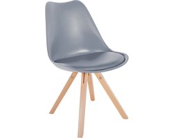 CLP Sofia Eetkamerstoel - Zonder armleuning - Kunststof - grijs natura (vierkant)