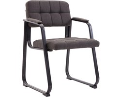 CLP Stoel met armleuningen Canada B, gestoffeerde bezoekersstoel met stofbekleding Stof/donkergrijs