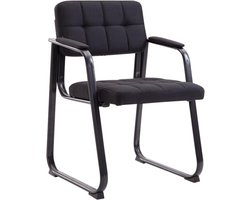 CLP Stoel met armleuningen Canada B, gestoffeerde bezoekersstoel met stofbekleding Stof/zwart