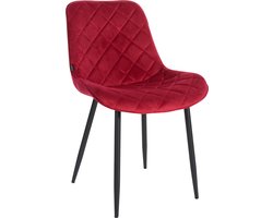 CLP Swing Eetkamerstoel - zonder armleuning - Velvet - Fluweel/rood