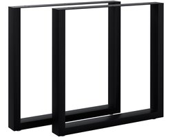 CLP Tafelpoten - metaal - zwart - Ilkan - meubelpoten voor DIY eettafel - gepoedercoat en belastbaar tot 400 kg - zwart
