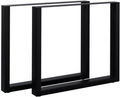 CLP Tafelpoten - metaal - zwart - Ilkan - meubelpoten voor DIY eettafel - gepoedercoat en belastbaar tot 400 kg - zwart