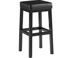 CLP Taylor Barkruk - zwart metalen frame - Zithoogte 78 cm - kunstleer - zwart/zwart