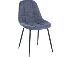 CLP Tom Eetkamerstoel - Zonder armleuning - Fauteuil - blauw Stof