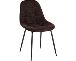 CLP Tom Eetkamerstoel - Zonder armleuning - Fauteuil - bruin Stof