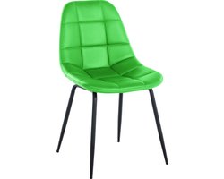 CLP Tom Eetkamerstoel - Zonder armleuning - Fauteuil - groen Kunstleer