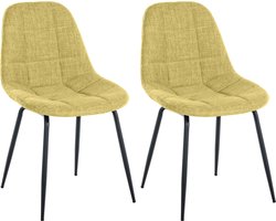 CLP Tom Set van 2 Eetkamerstoelen - Zonder armleuning - Fauteuil - lichtgroen Stof