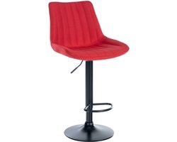 CLP Toni Barkruk - Met rugleuning - Verstelbaar - Stof- rood zwart