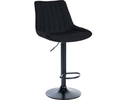 CLP Toni Barkruk - Met rugleuning - Verstelbaar - Stof - zwart/zwart