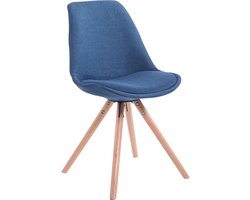 CLP Toulouse Eetkamerstoel - Rond - Stof blauw natura