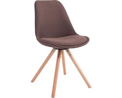 CLP Toulouse Eetkamerstoel - Rond - Stof bruin natura