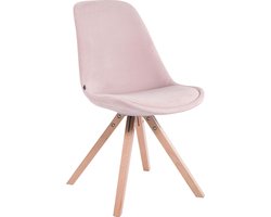 CLP Toulouse - Eetkamerstoel - Vierkant frame - Fluweel roze natura