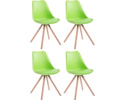 CLP Toulouse Set van 4 stoelen - Rond - Kunstleer groen natura