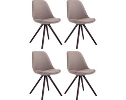 CLP Toulouse Set van 4 stoelen - Rond - Stof taupe cappuccino