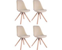 CLP Toulouse Set van 4 Stoelen - Vierkant frame - Fluweel creme natura