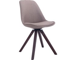 CLP Troyes Bezoekersstoel - Stof taupe walnoot