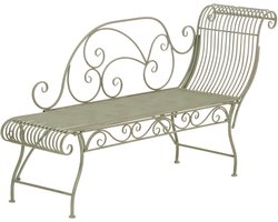 CLP Tuinbank Karma - Chaise Longue Loungebank - Romantische Art Nouveau Bank met Ornamenten - 160 kg - antiek/groen