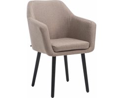 CLP Utrecht Eetkamerstoel - Stof taupe zwart
