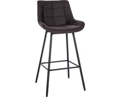 CLP West Barkruk - Met rugleuning - Voetsteun - Metalen frame - zwart/bruin