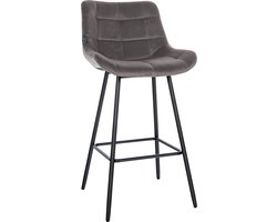 CLP West Barkruk - Met rugleuning - Voetsteun - Metalen frame - zwart/grijs