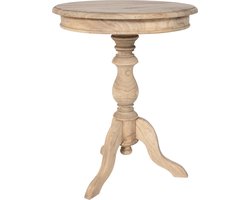 CLP Wiva Bijzettafel - Rond - Hout - 50x50 cm - natura
