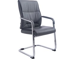 CLP XXL Anubis Bezoekersstoel - Met armleuning - Eetkamerstoel - Kunstleer - grijs