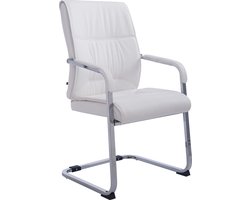 CLP XXL Anubis Bezoekersstoel - Met armleuning - Eetkamerstoel - Kunstleer - wit