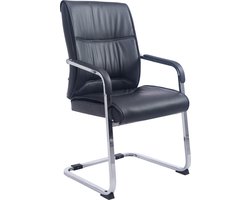 CLP XXL Anubis Bezoekersstoel - Met armleuning - Eetkamerstoel - Kunstleer - zwart