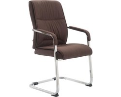 CLP XXL Anubis Bezoekersstoel - Met armleuning - Eetkamerstoel - Stof - bruin