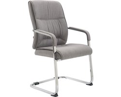 CLP XXL Anubis Bezoekersstoel - Met armleuning - Eetkamerstoel - Stof - grijs