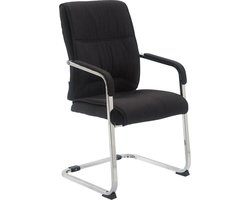 CLP XXL Anubis Bezoekersstoel - Met armleuning - Eetkamerstoel - Stof - zwart