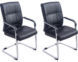 CLP XXL Anubis Set van 2 Eetkamerstoelen - Kunstleer zwart