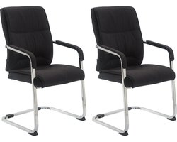 CLP XXL Anubis Set van 2 Eetkamerstoelen - Stof zwart
