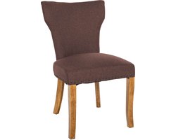 CLP Zadar Eetkamerstoel - Klassiek - Houten stoel - Zonder armleuning - Stof - bruin antiek licht