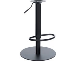 CLP Zwaar barkrukframe - In hoogte verstelbare barkrukkolom I 10 X 10 CM gatenafstand - DIY barkruk met zware voetplaat zwart